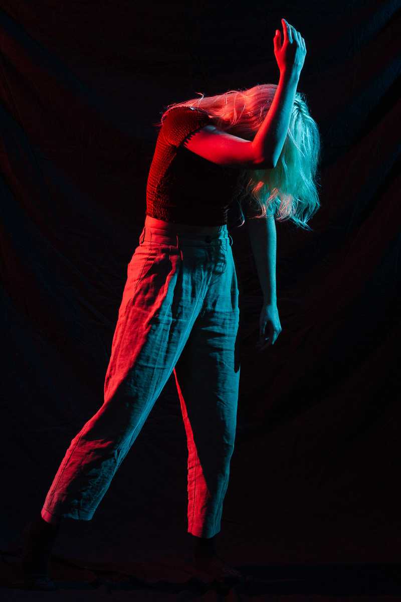 Experimental dance portrait using gelled speedlights