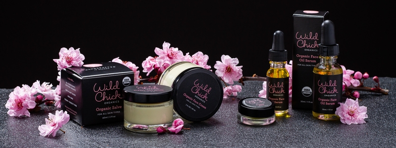 Group photo of Wild Chick Organics Skin Care products